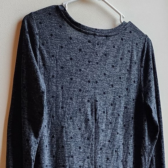 LOFT Dark Gray Polka Dot V-Neck Jersey Size XS - Picture 8 of 11